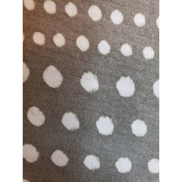 Chico's Short Sleeve Shirt Olive w White Dots Hi/Low Shirt - sz 2/L - Picture 5 of 8